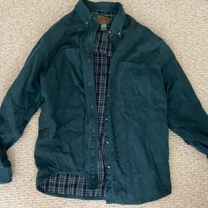 Cabelas green and plaid shacket